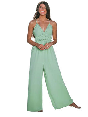Cupshe X Madison Beach Wedding Mint Green Ruffle Jumpsuit Size M